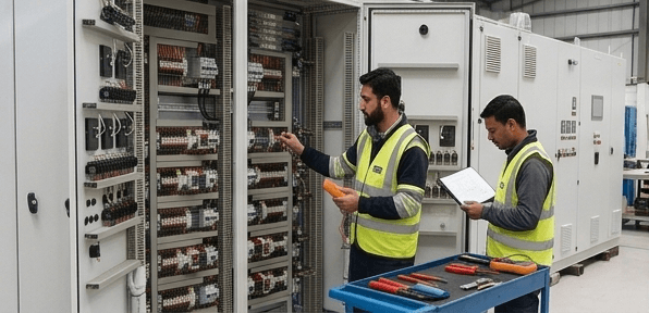 فحص الجودة في منشأة GCC Switchgear، الدوحة